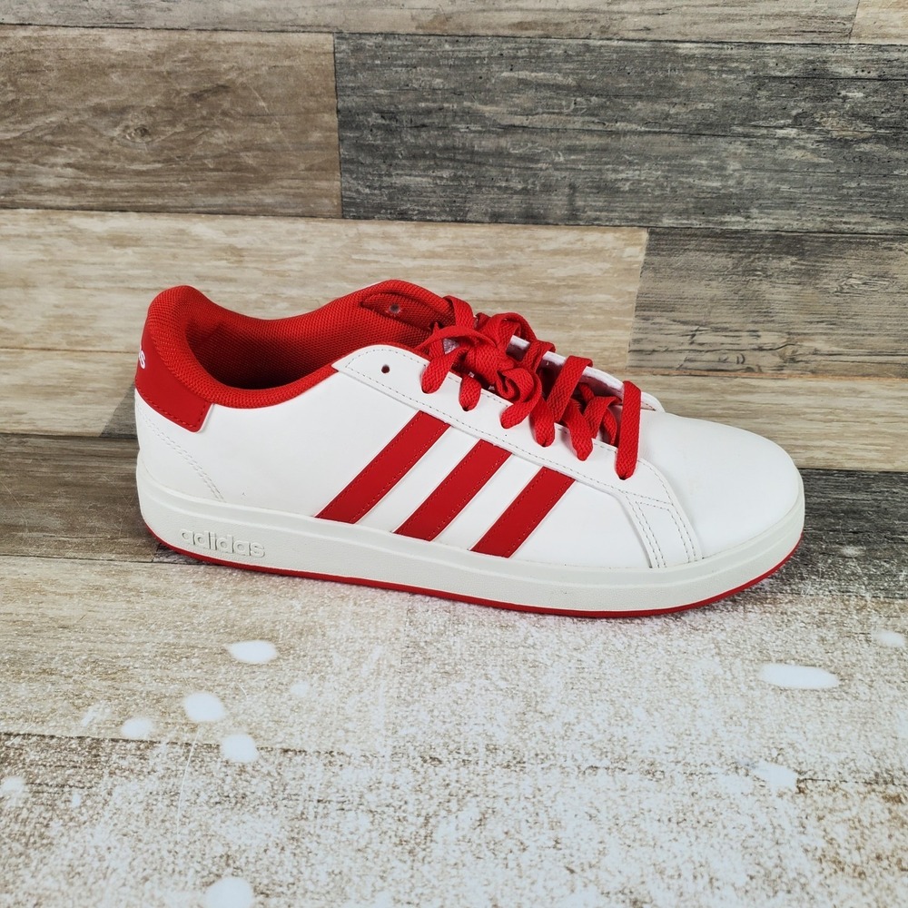 Adidas Grand Court 2.0 Mens Shoe Sz 7 Off-White Collegiate Red Lifestyle Sneaker
